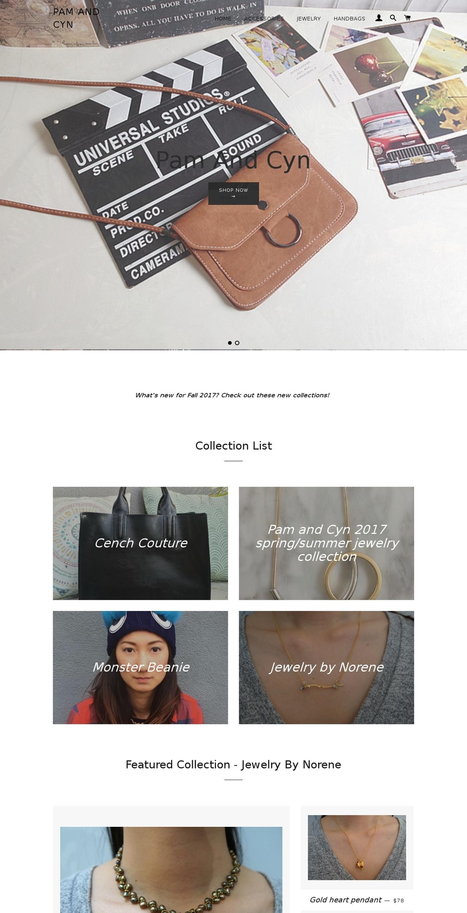 pamandcyn.com — Shopify storefront screenshot