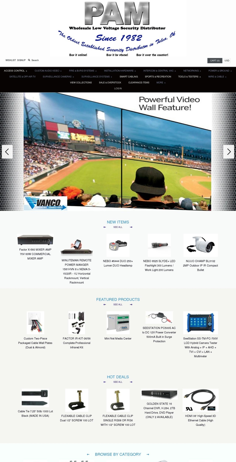 pamdist.com shopify website screenshot