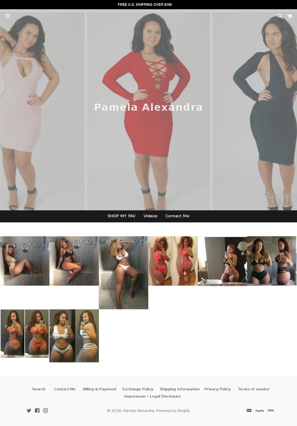 pamelaalexandra.com shopify website screenshot
