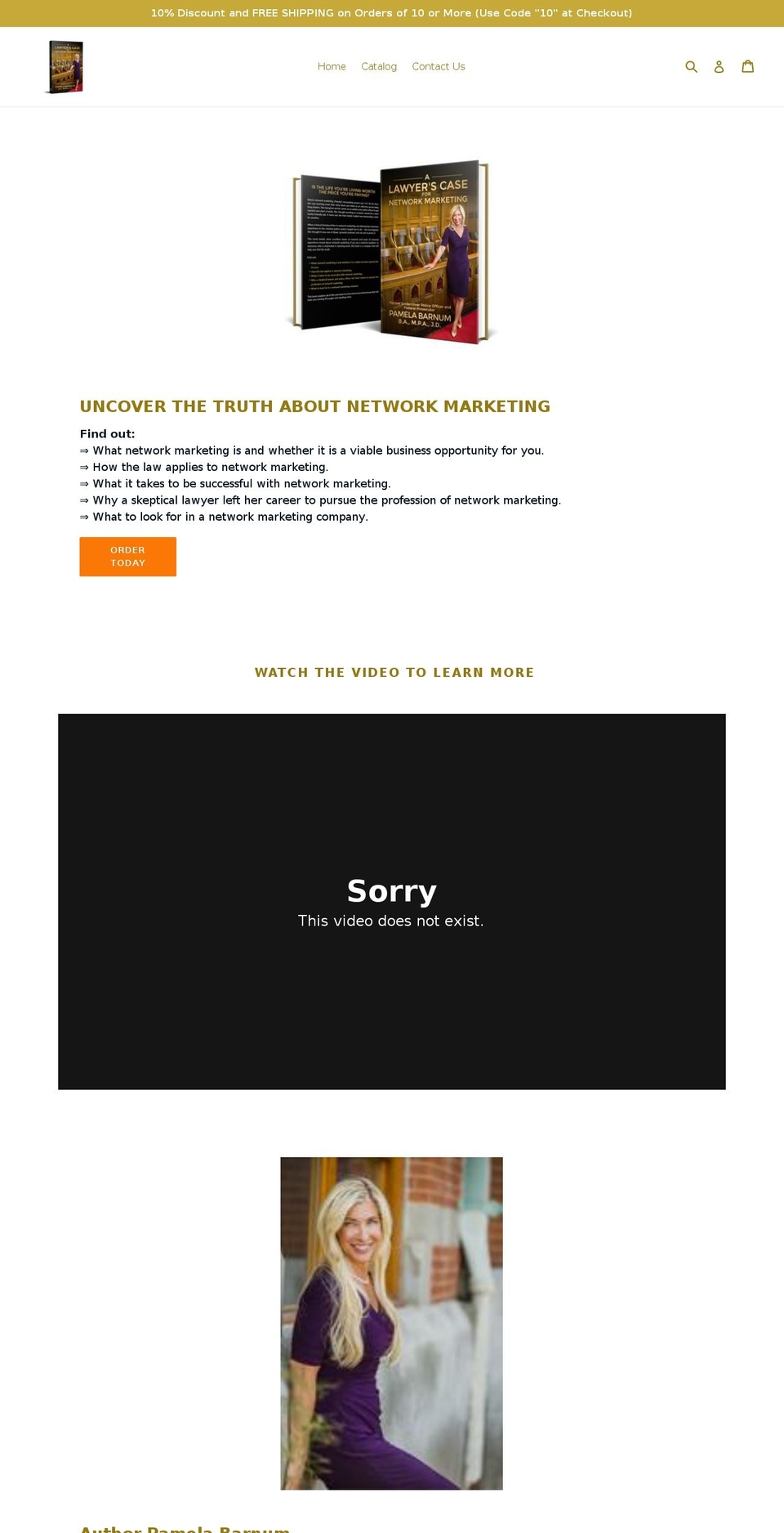 pamelabarnum.com — Shopify storefront screenshot
