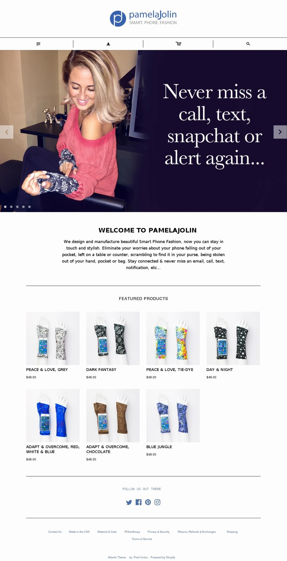 pamelajolin.com shopify website screenshot