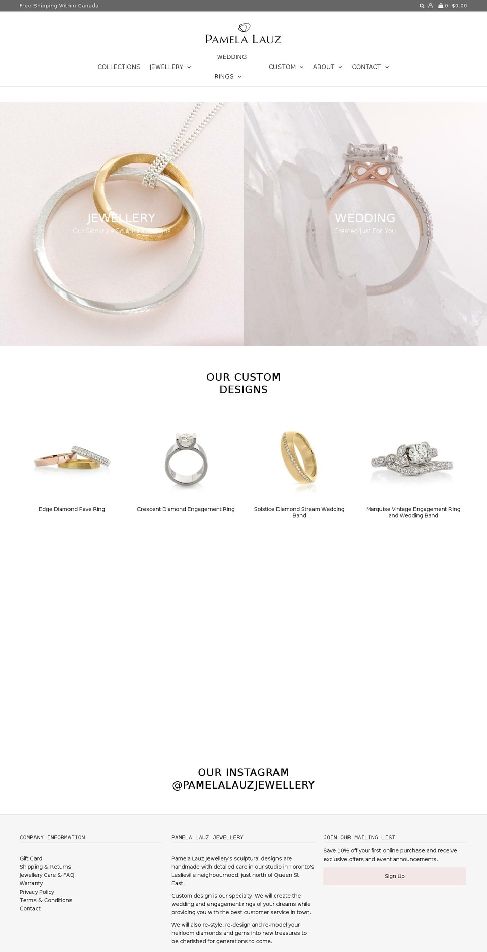 Pamela Lauz 1.2 Shopify theme site example pamelalauz.com