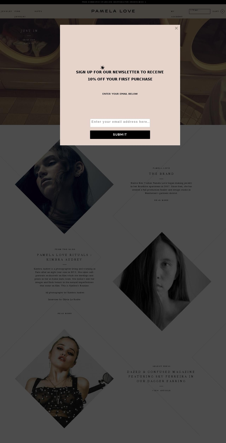 pamelalove.com shopify website screenshot