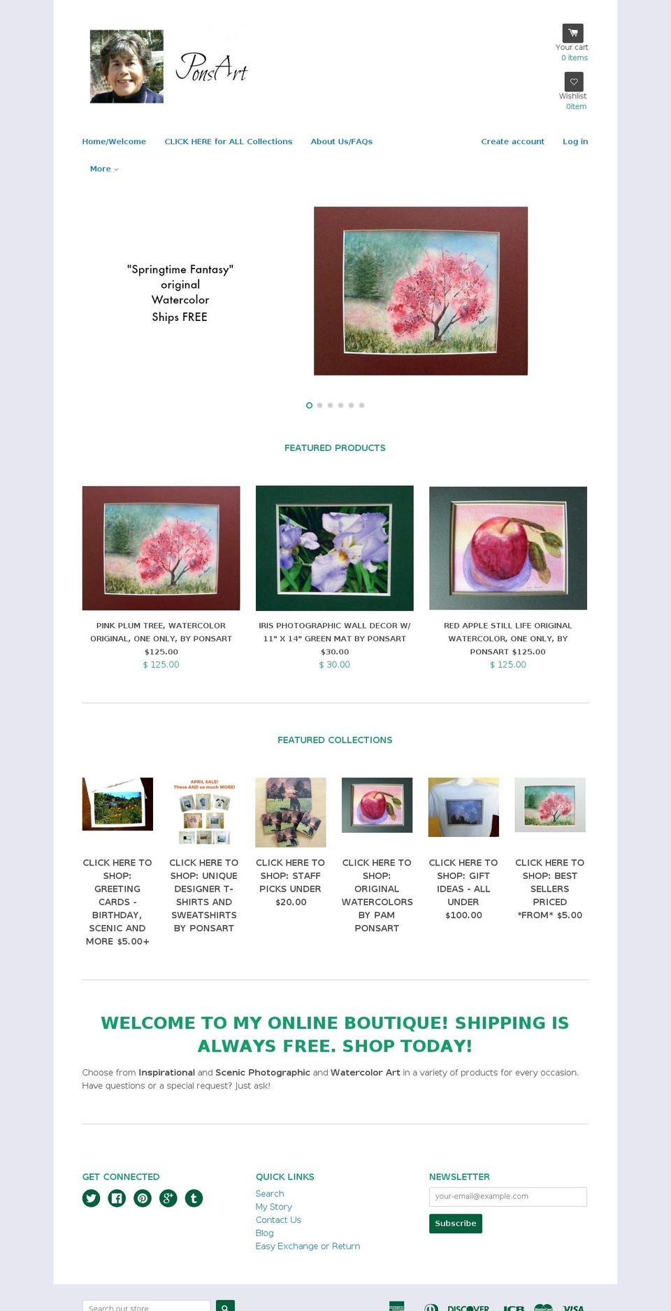 pamelaponsart.com shopify website screenshot