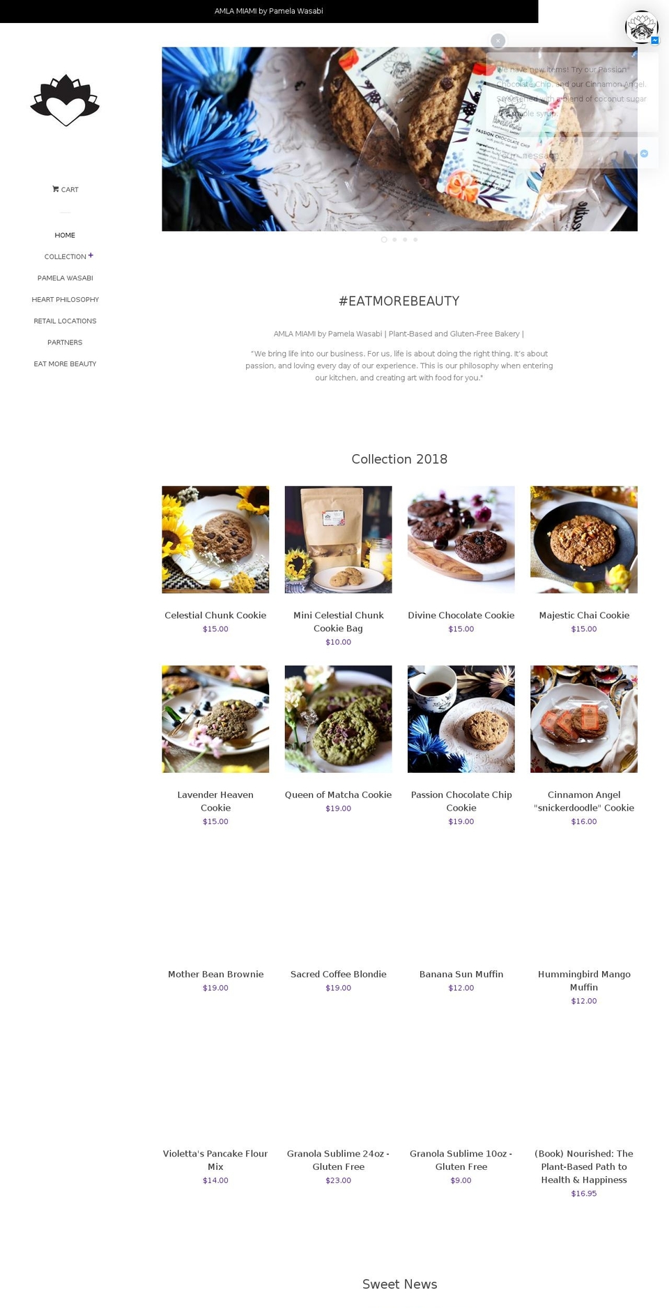 pamelawasabi.com shopify website screenshot