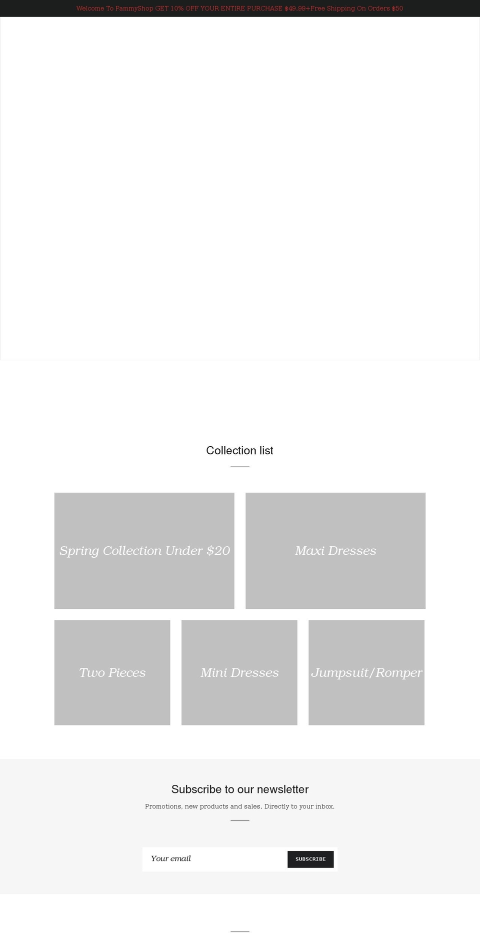pammyshop.com shopify website screenshot