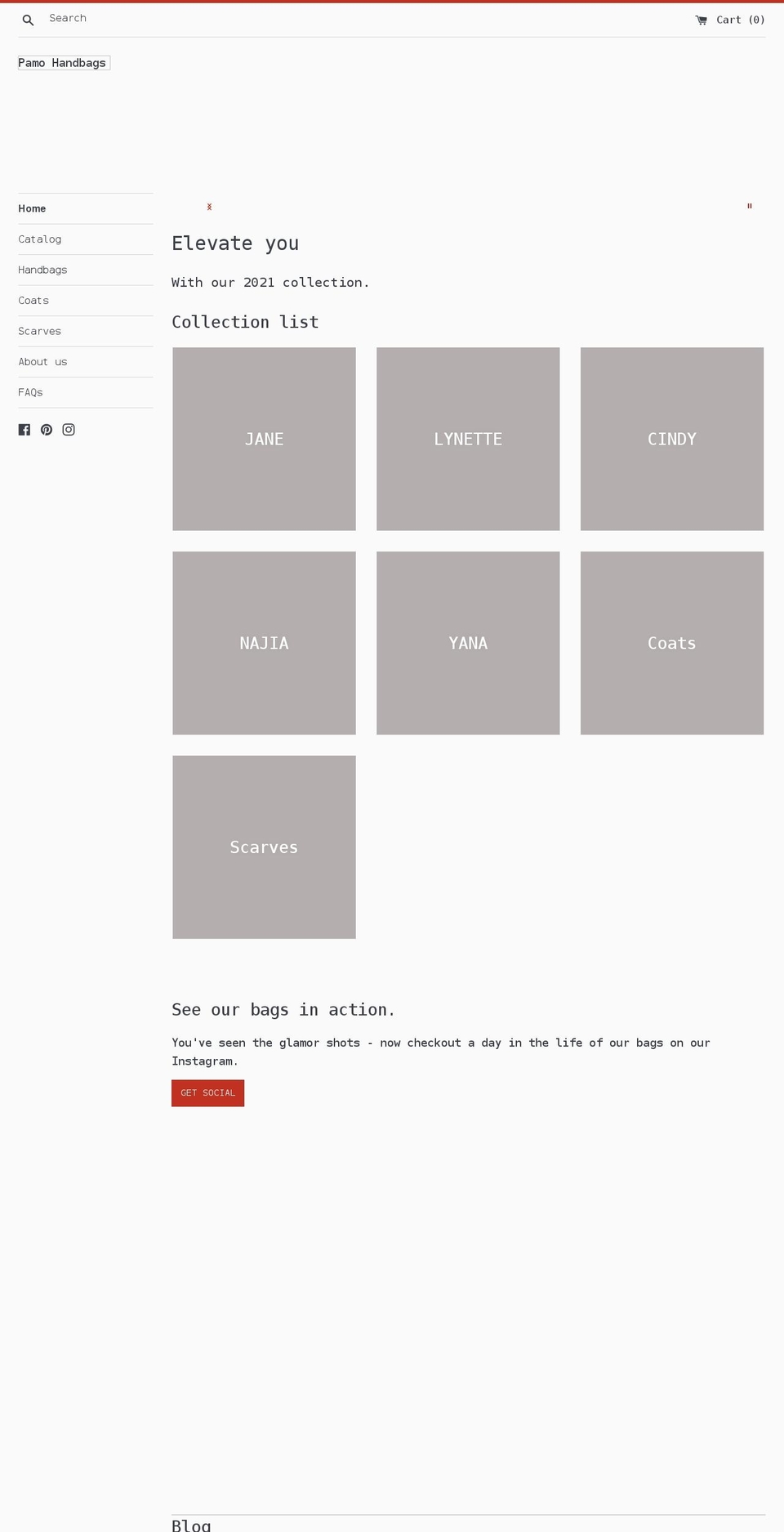 pamofashions.com shopify website screenshot