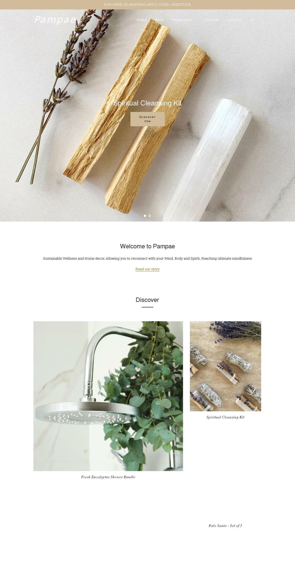 pampae.com shopify website screenshot