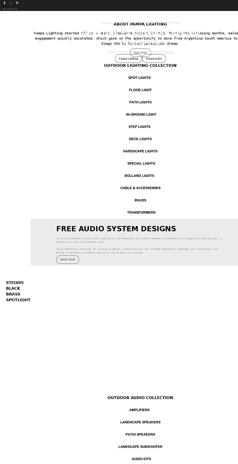 pampalighting.com shopify website screenshot