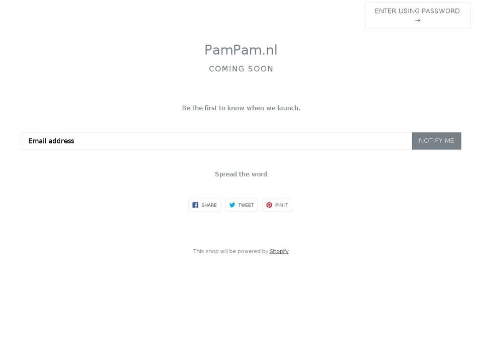 pampam.nl shopify website screenshot