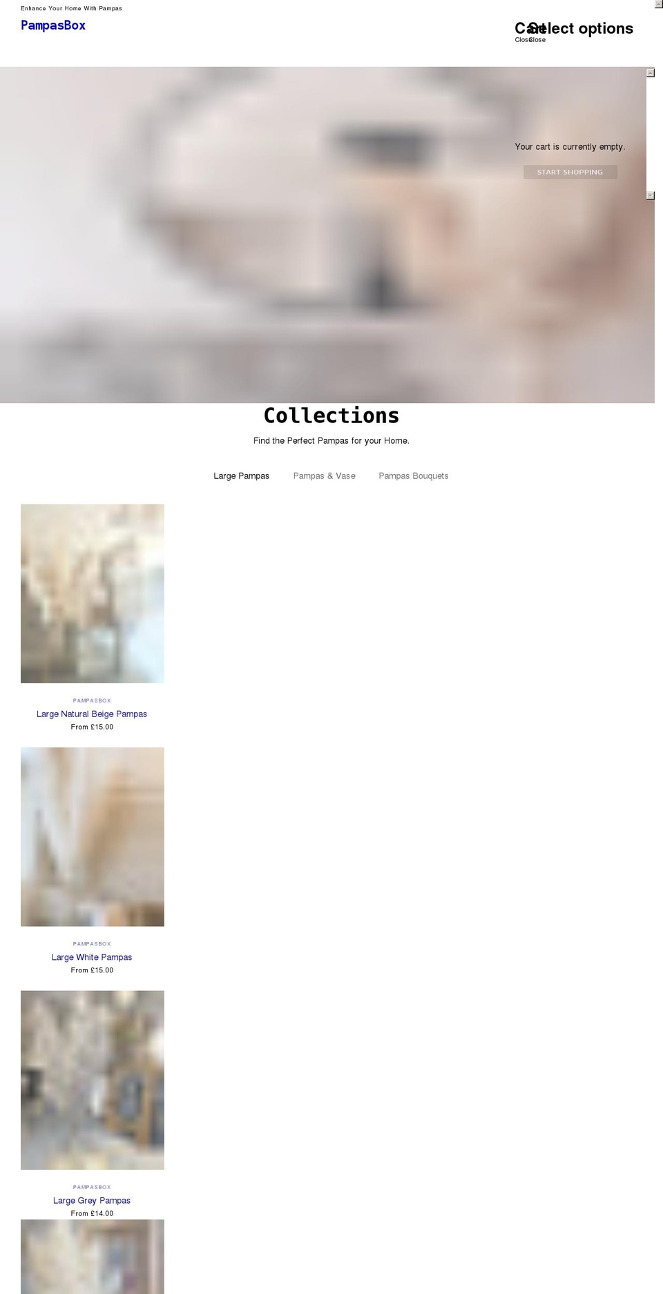 pampasbox.co.uk shopify website screenshot