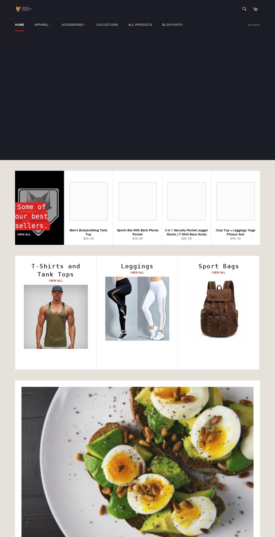 pampasfoxfitness.com shopify website screenshot
