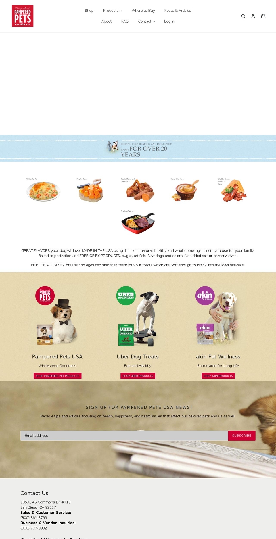 pamperedpetusa.net shopify website screenshot