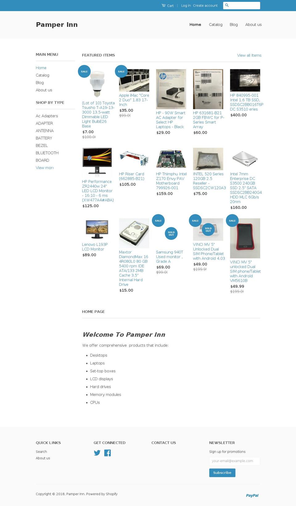 pamperinn.com — Shopify storefront screenshot