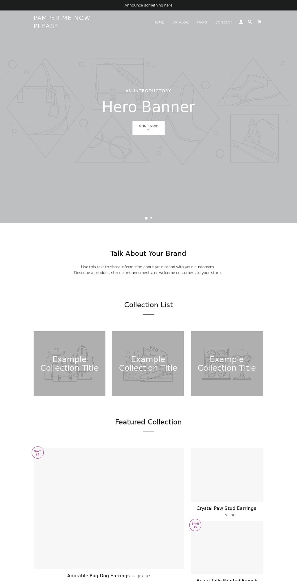 pampermenowplease.com — Shopify storefront screenshot