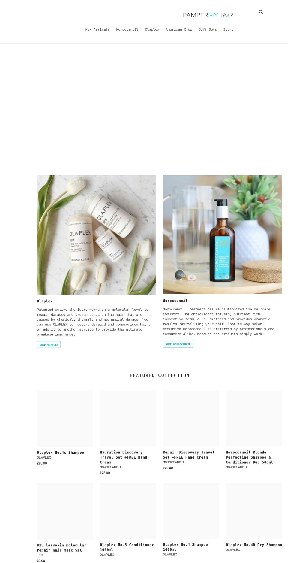 pampermyhair.com shopify website screenshot