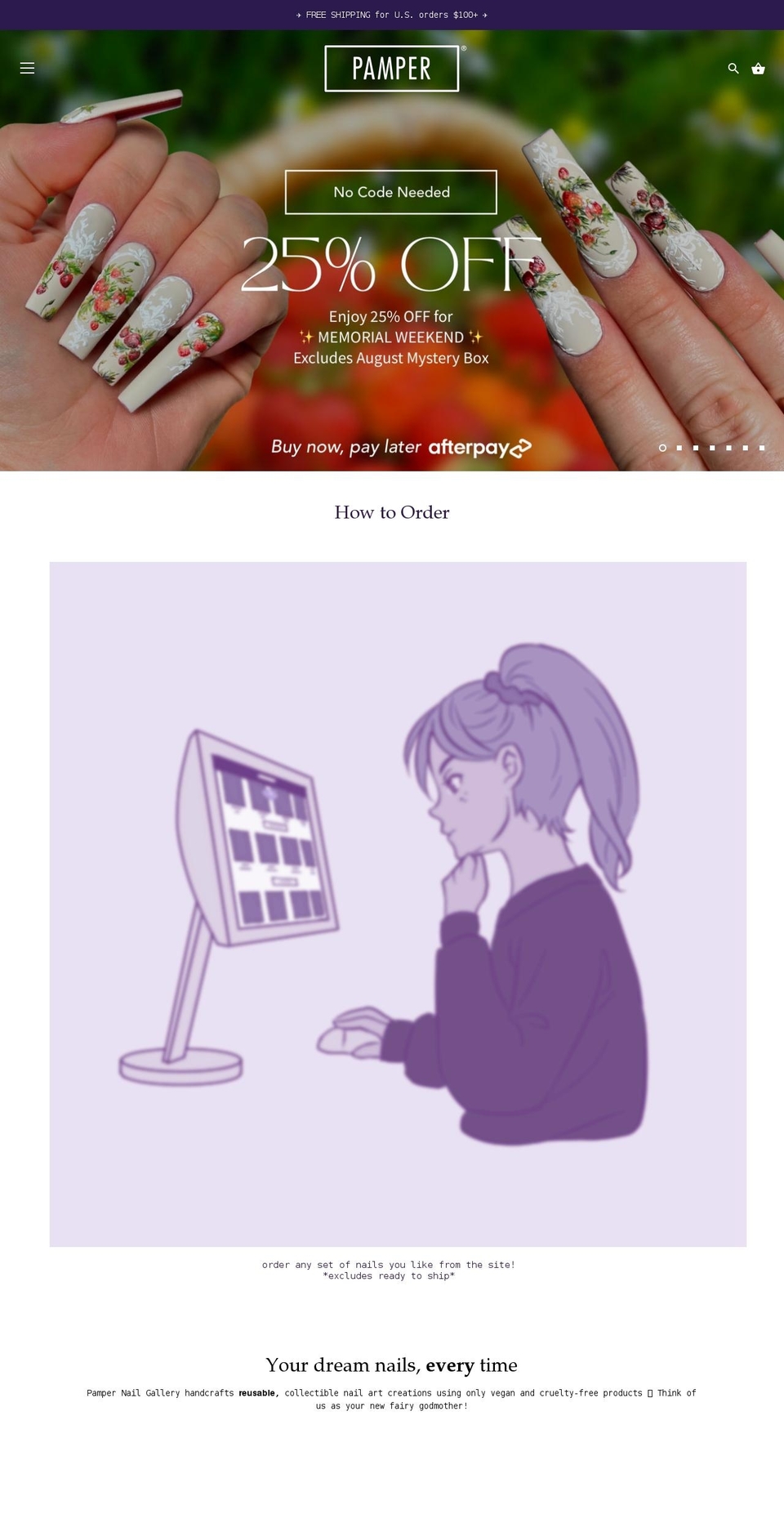pampernailgallery.com shopify website screenshot