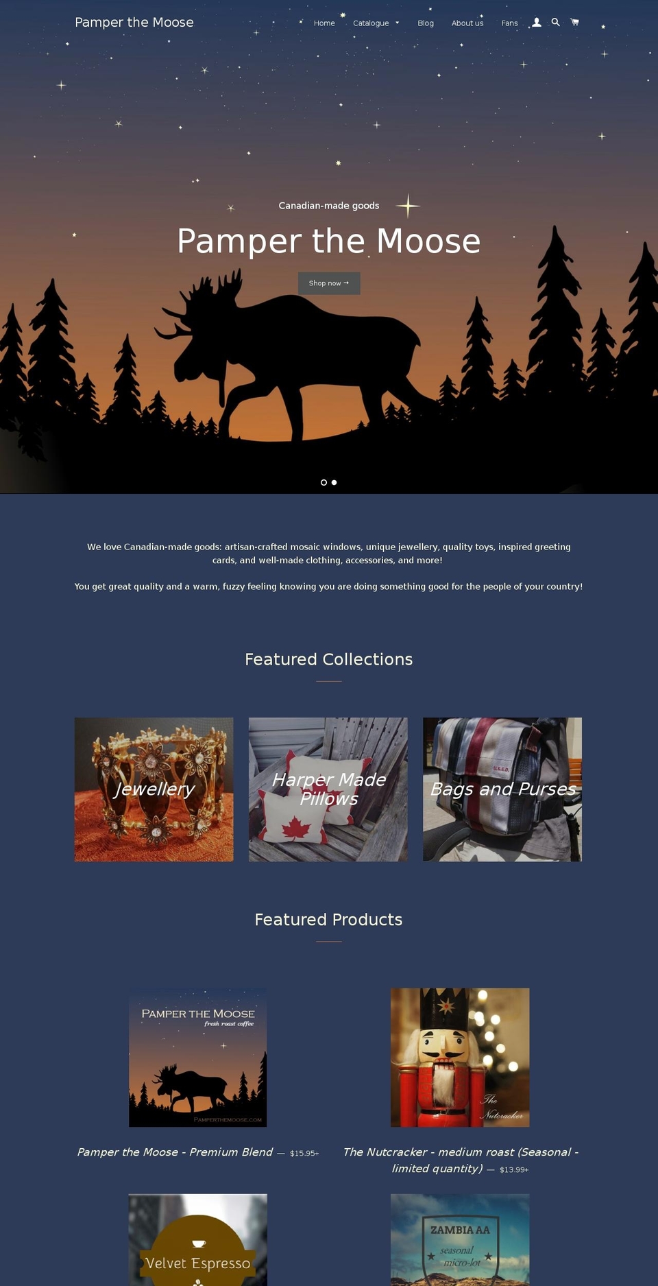 pamperthemoose.com shopify website screenshot