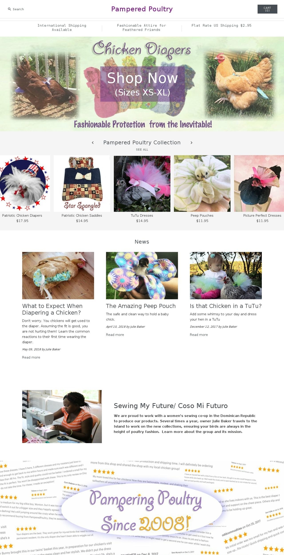 pamperyourpoultry.com — Shopify storefront screenshot