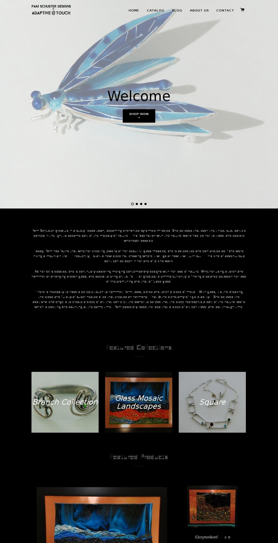 pamschusterdesigns.com — Shopify storefront screenshot