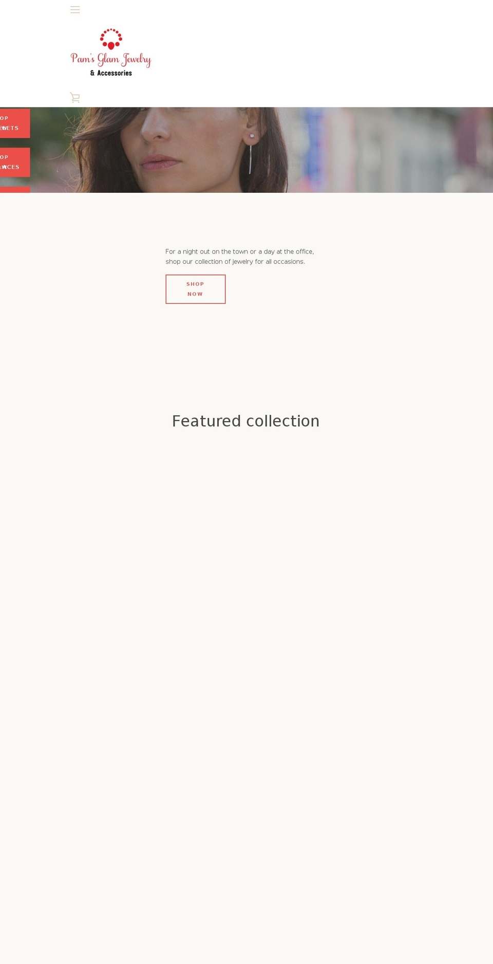 pamsglamjewelry.com — Shopify storefront screenshot