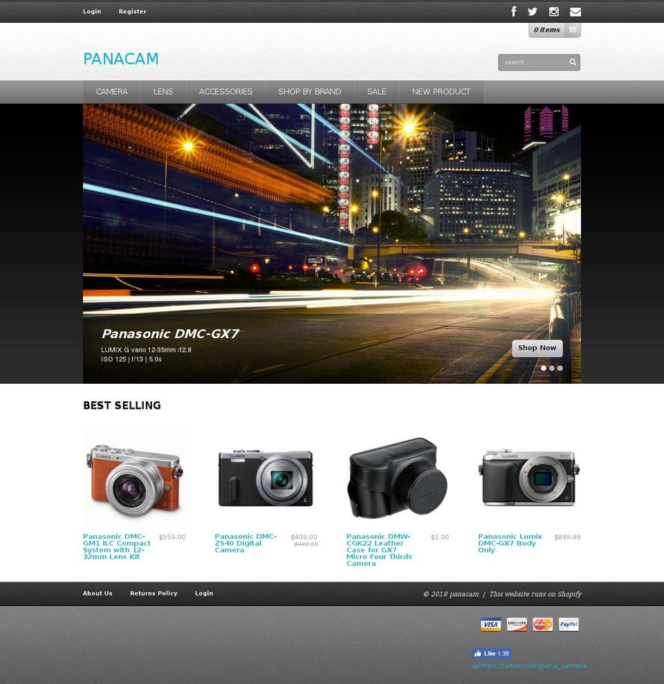 Stratus Shopify theme site example pana-cam.com