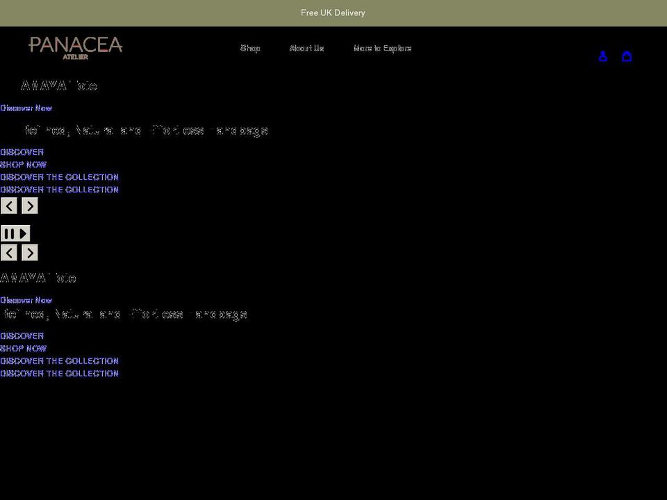 panaceaatelier.com shopify website screenshot