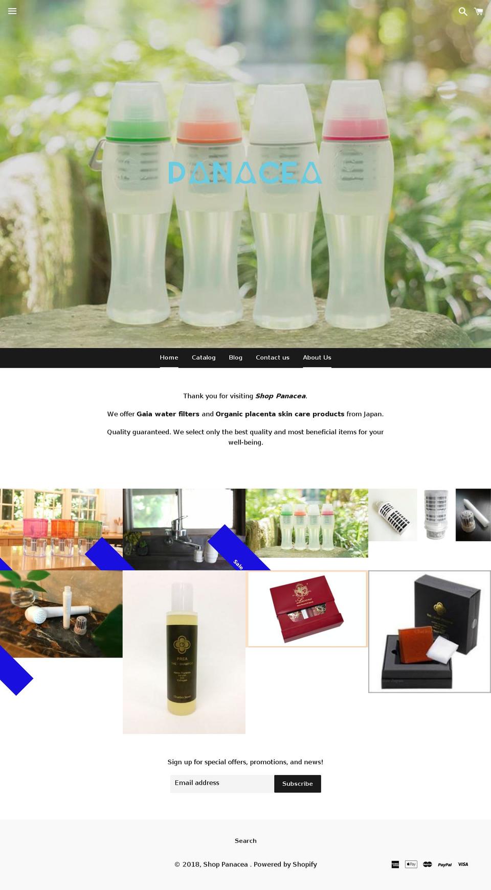 panaceakafe.com — Shopify storefront screenshot