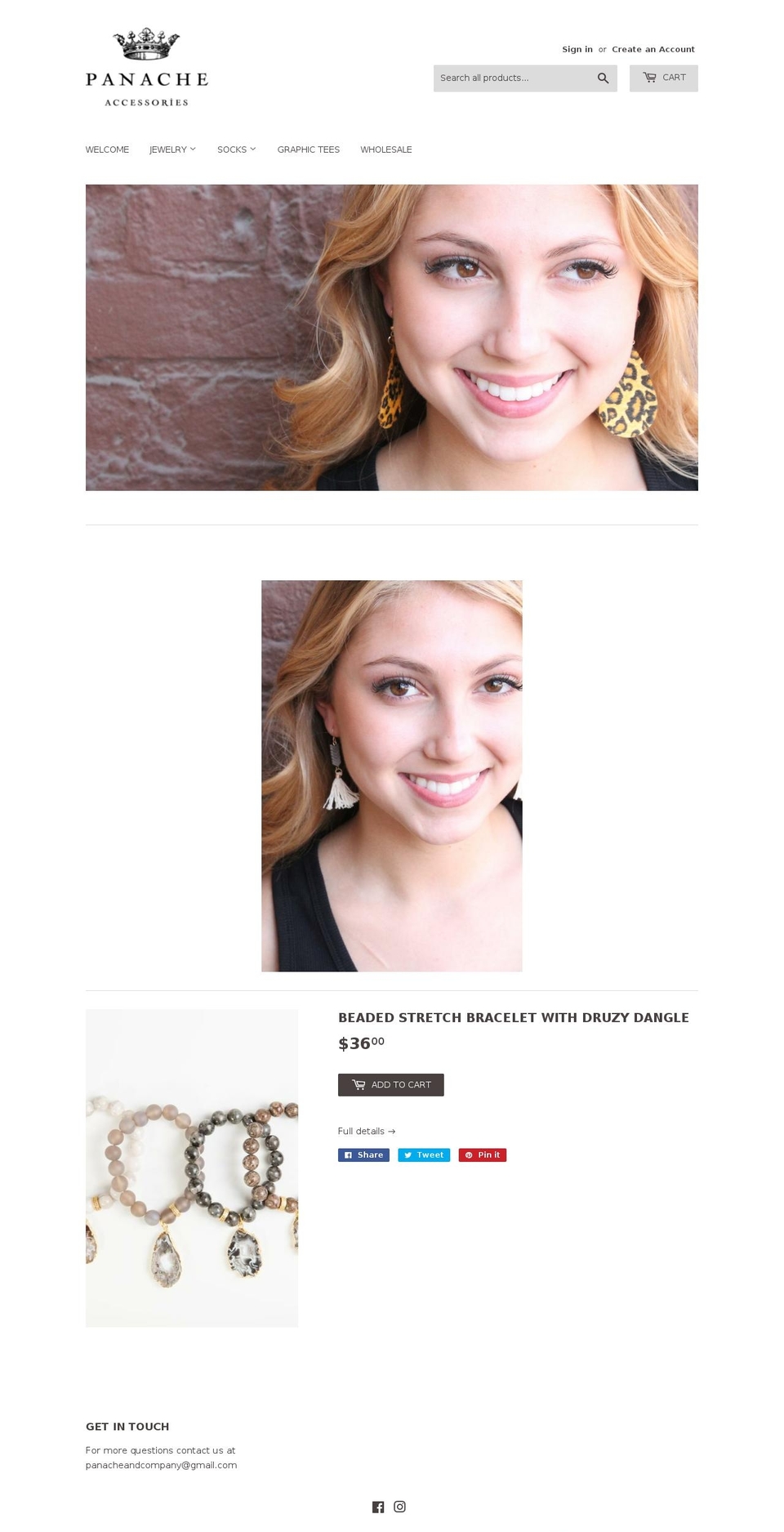 panacheaccessories.com shopify website screenshot