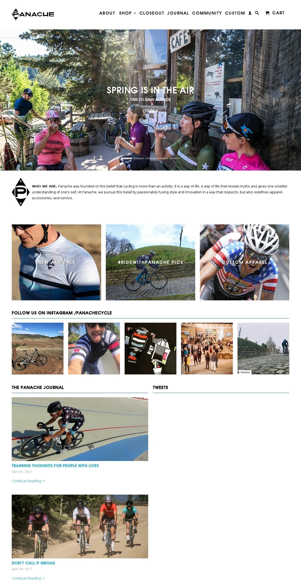 panachecyclewear.com shopify website screenshot