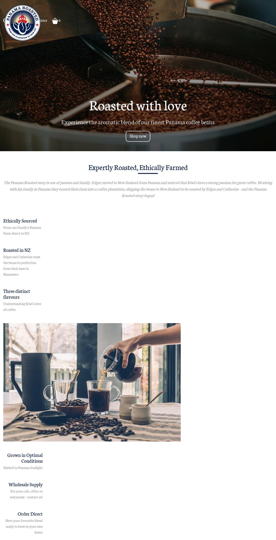 panamacoffee.co.nz shopify website screenshot