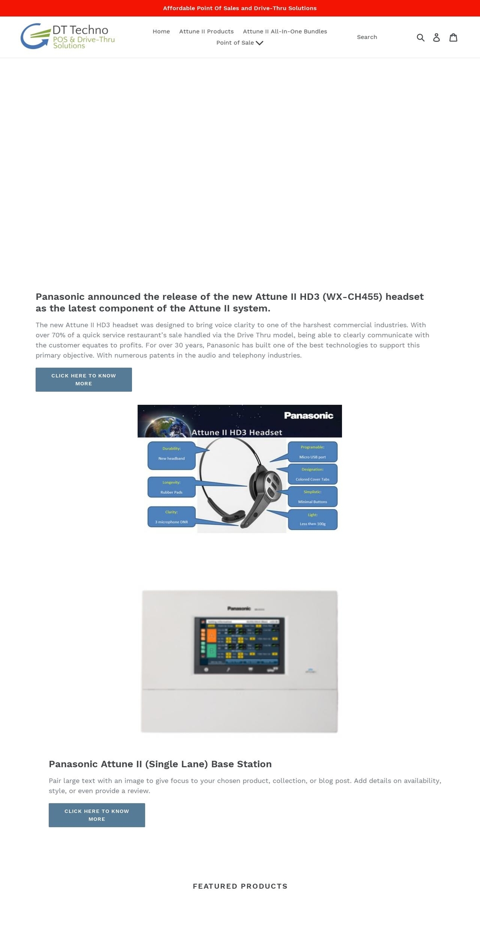 panasonicattune.com — Shopify storefront screenshot