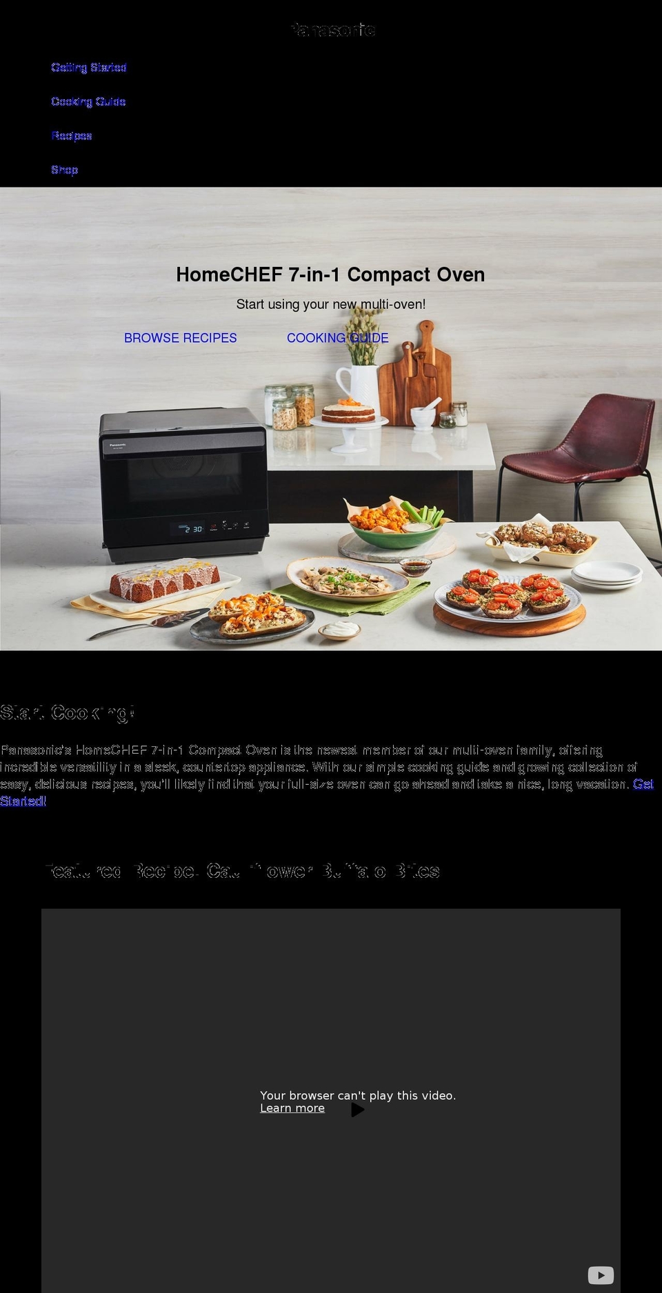 panasonickitchen.com shopify website screenshot