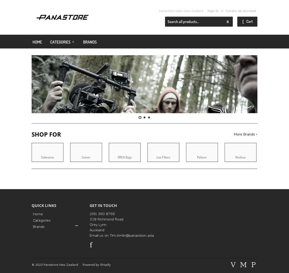 panastore.co.nz shopify website screenshot