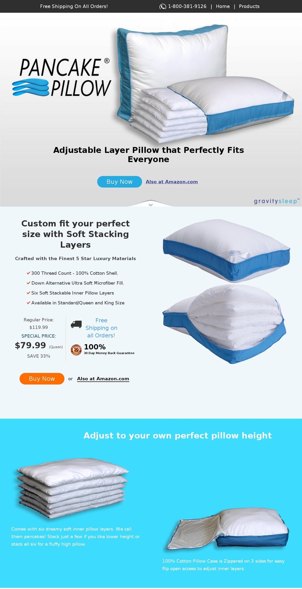 pancakepillow.com shopify website screenshot