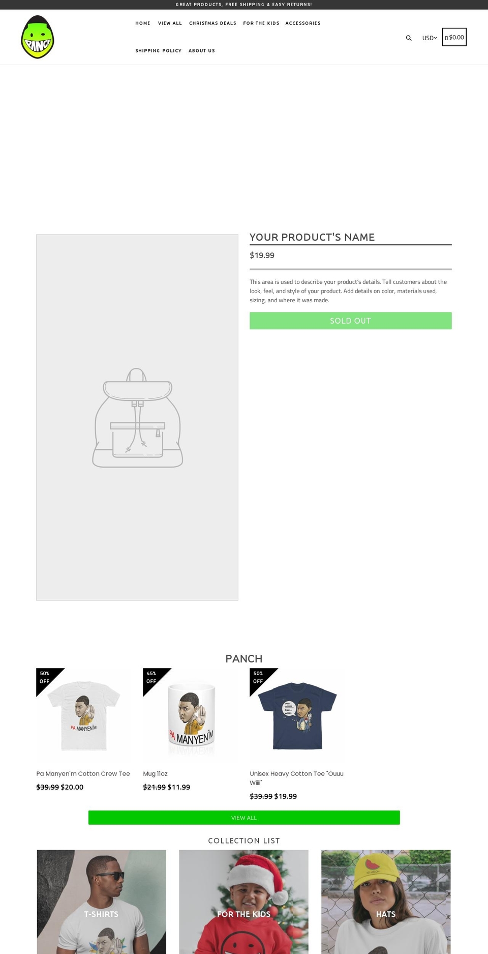 Theme export Shopify theme site example panchcollections.com