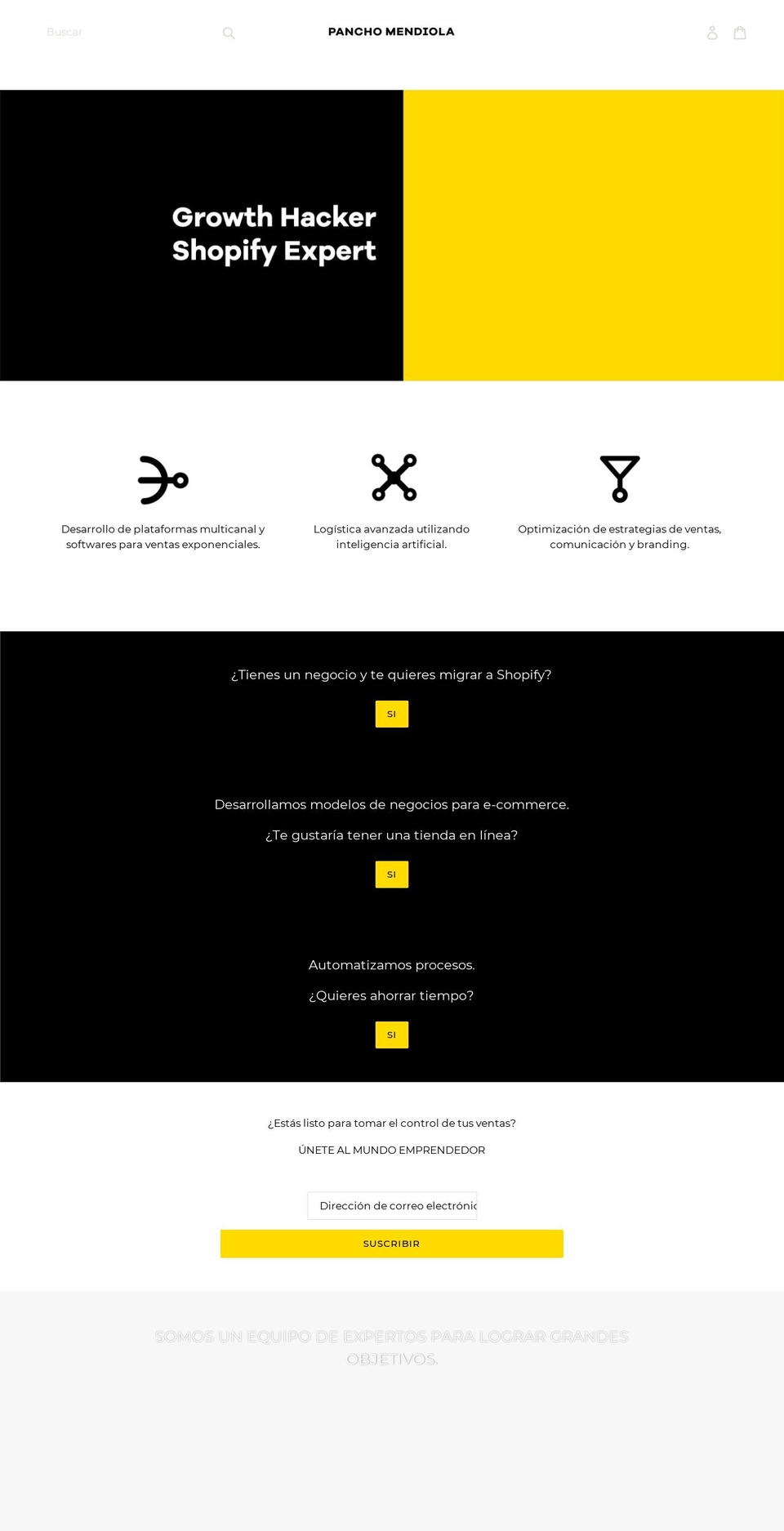 panchomendiola.com — Shopify storefront screenshot
