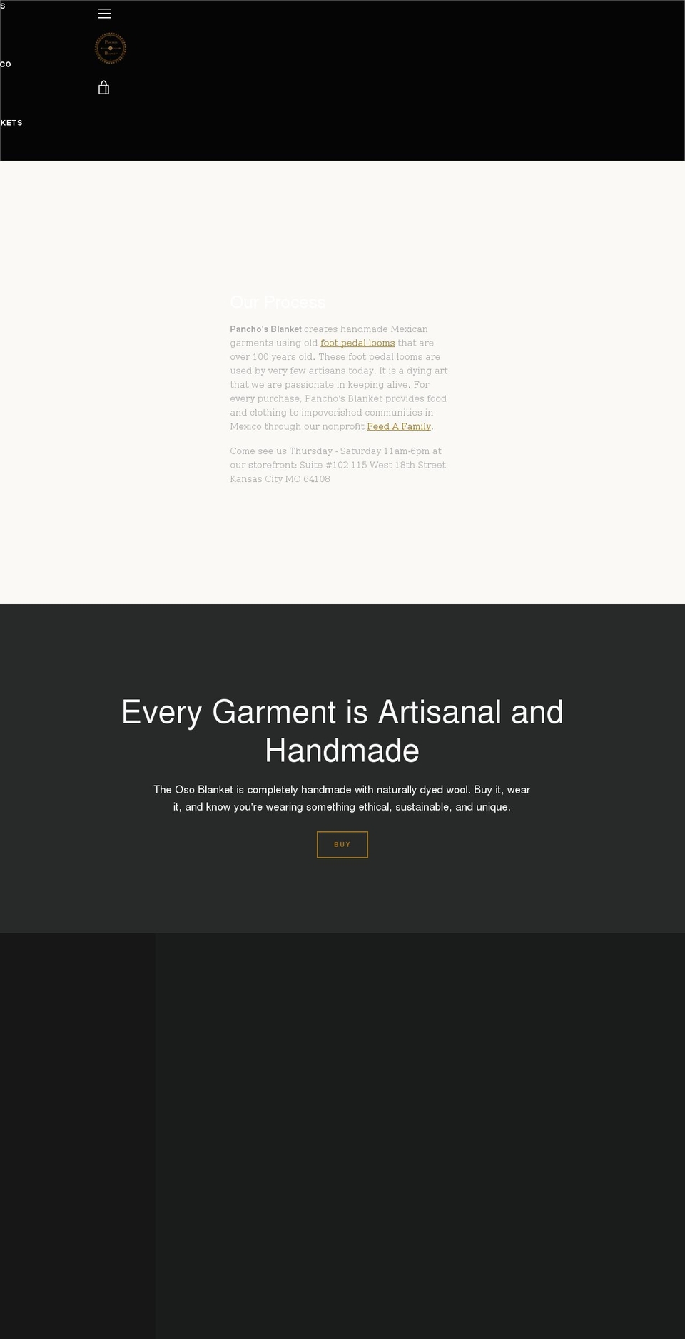 panchosblanket.com shopify website screenshot