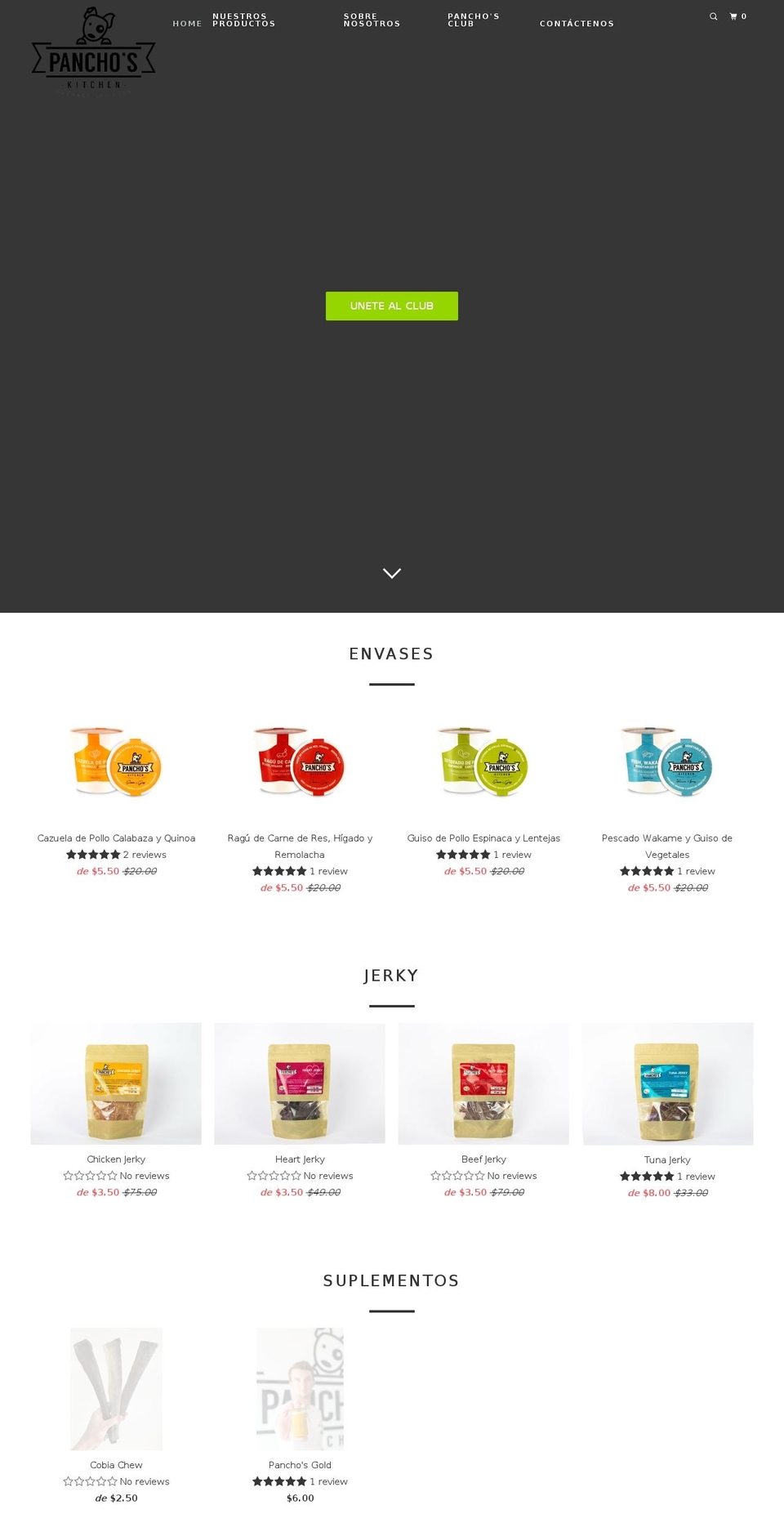 panchoskitchen.com shopify website screenshot