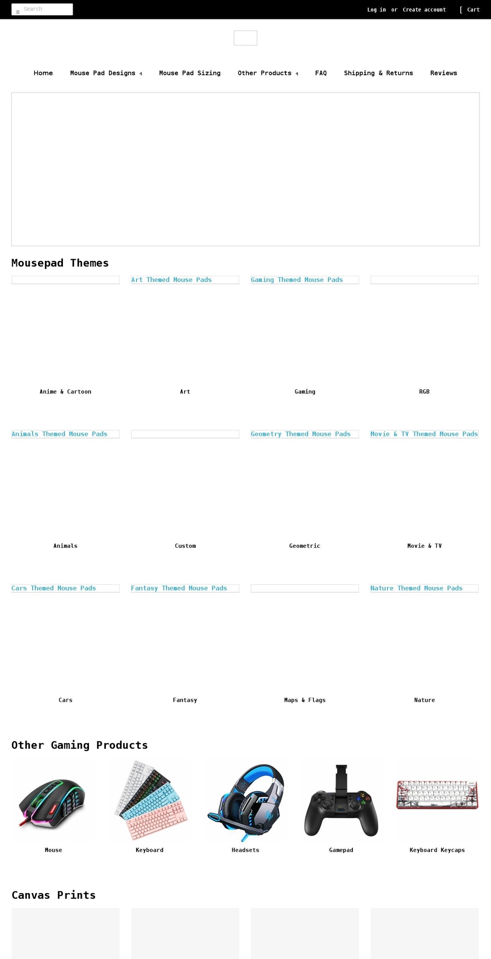 panda-mousepads.com shopify website screenshot