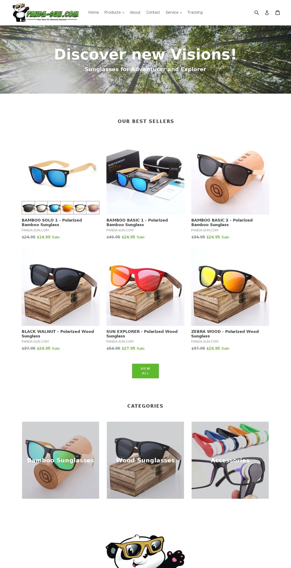 panda-sun.com — Shopify storefront screenshot
