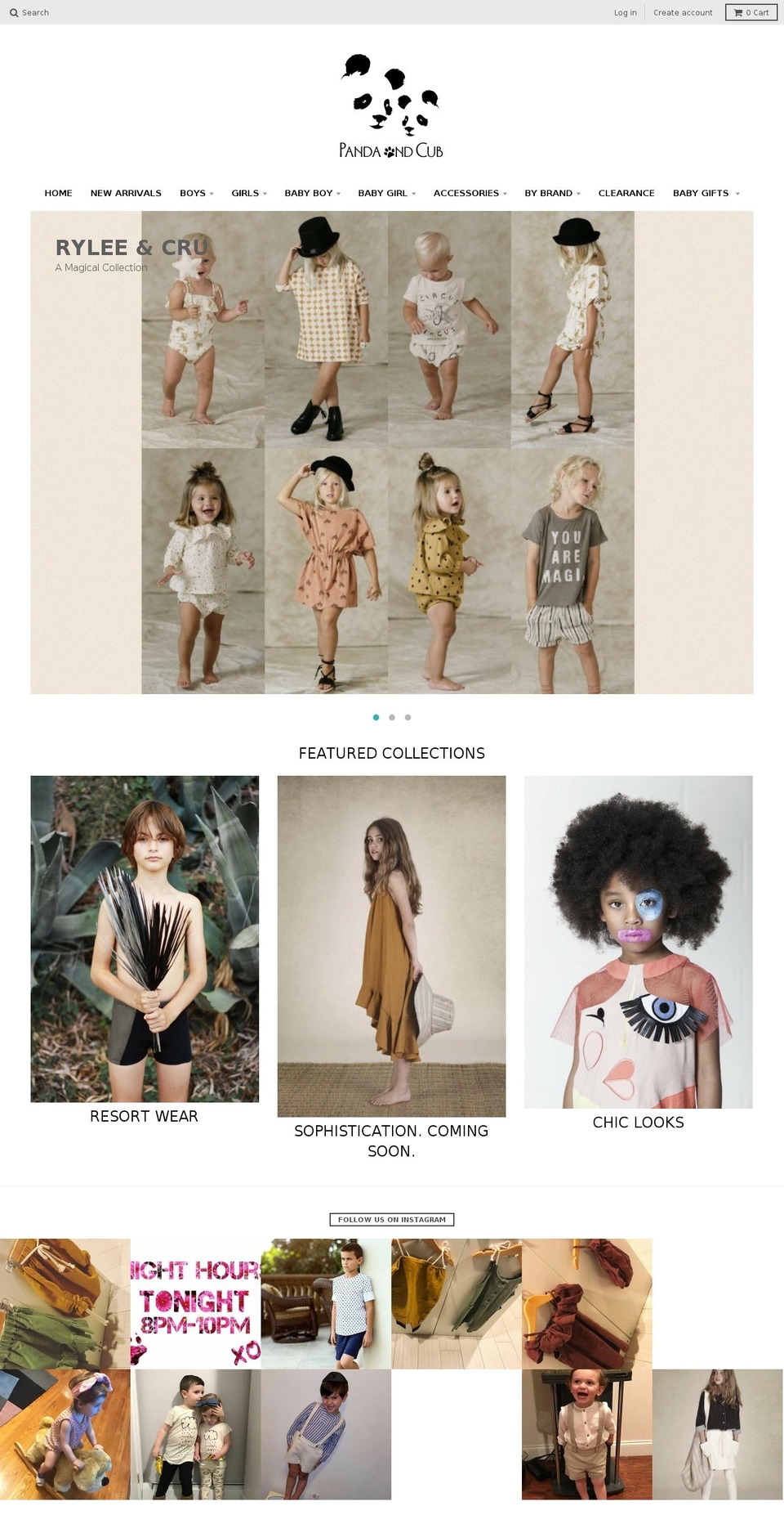 pandaandcub.com shopify website screenshot