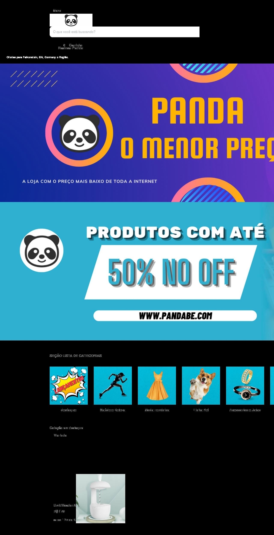 Tema incre devlion  personalizavel Shopify theme site example pandabe.com