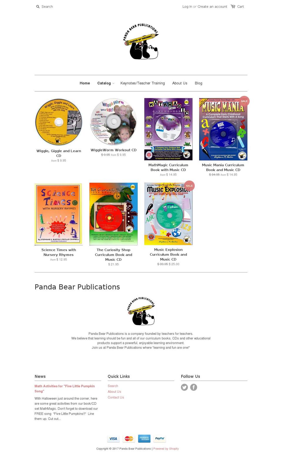 pandabearpublications.com shopify website screenshot