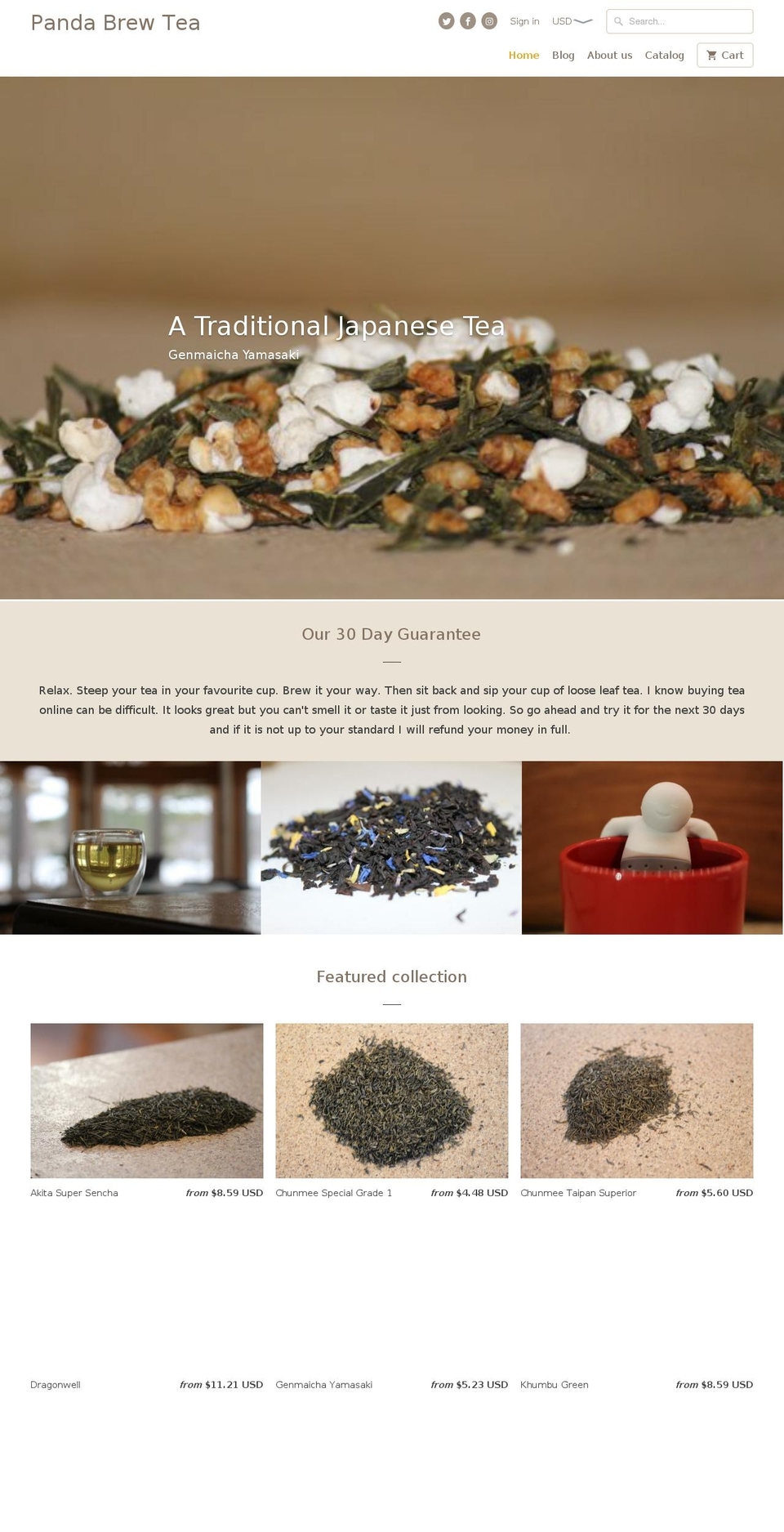 pandabrewtea.com shopify website screenshot