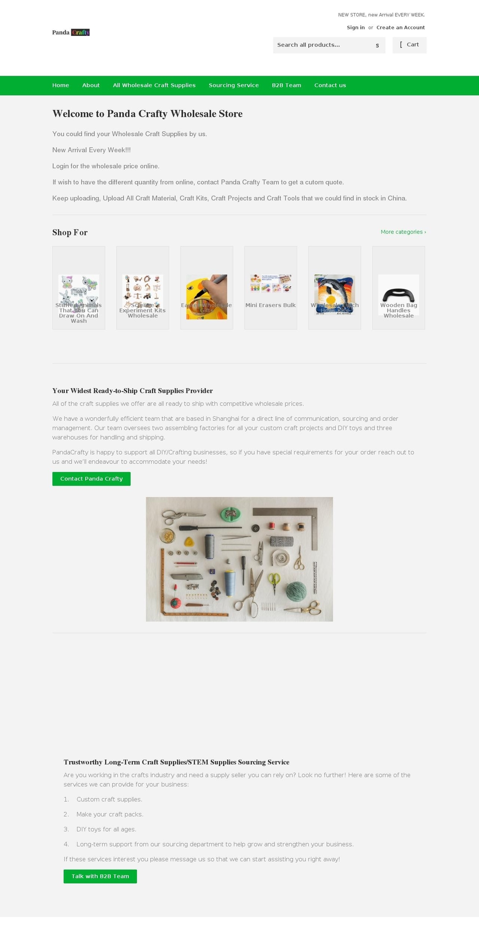 pandacraftywholesale.com shopify website screenshot