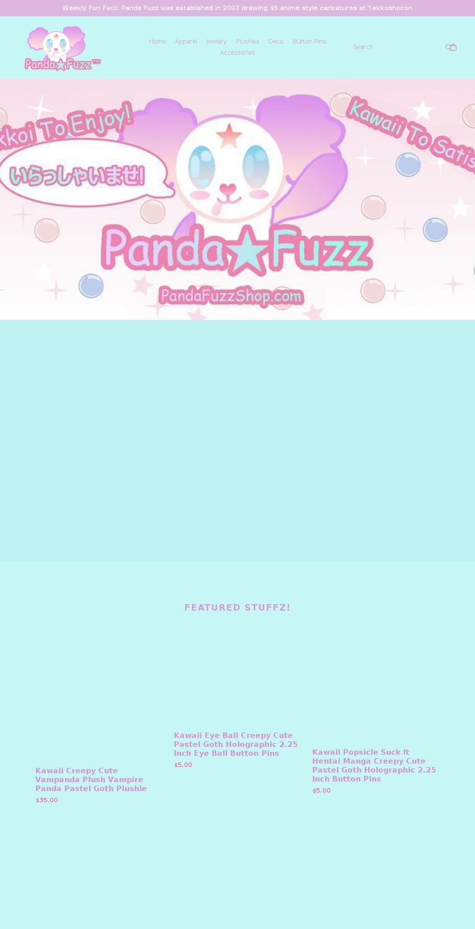 pandafuzzshop.com shopify website screenshot