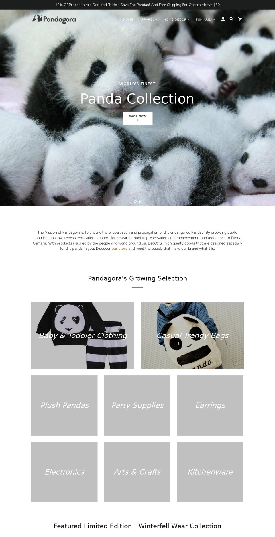 pandagora.com shopify website screenshot