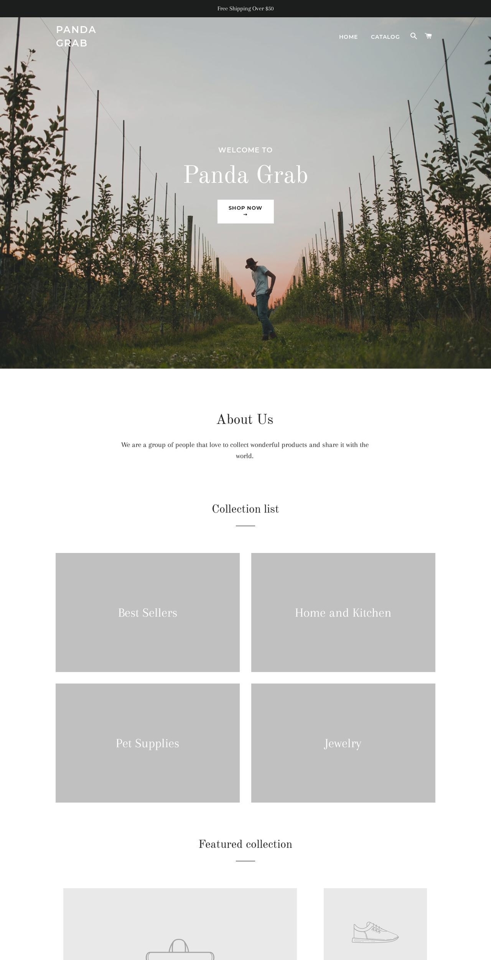 pandagrab.com — Shopify storefront screenshot