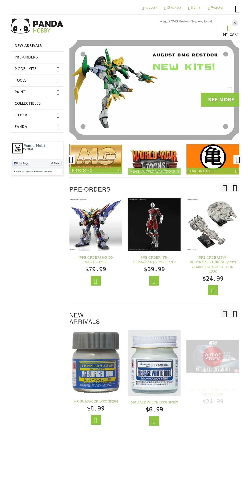 pandahobby.store shopify website screenshot